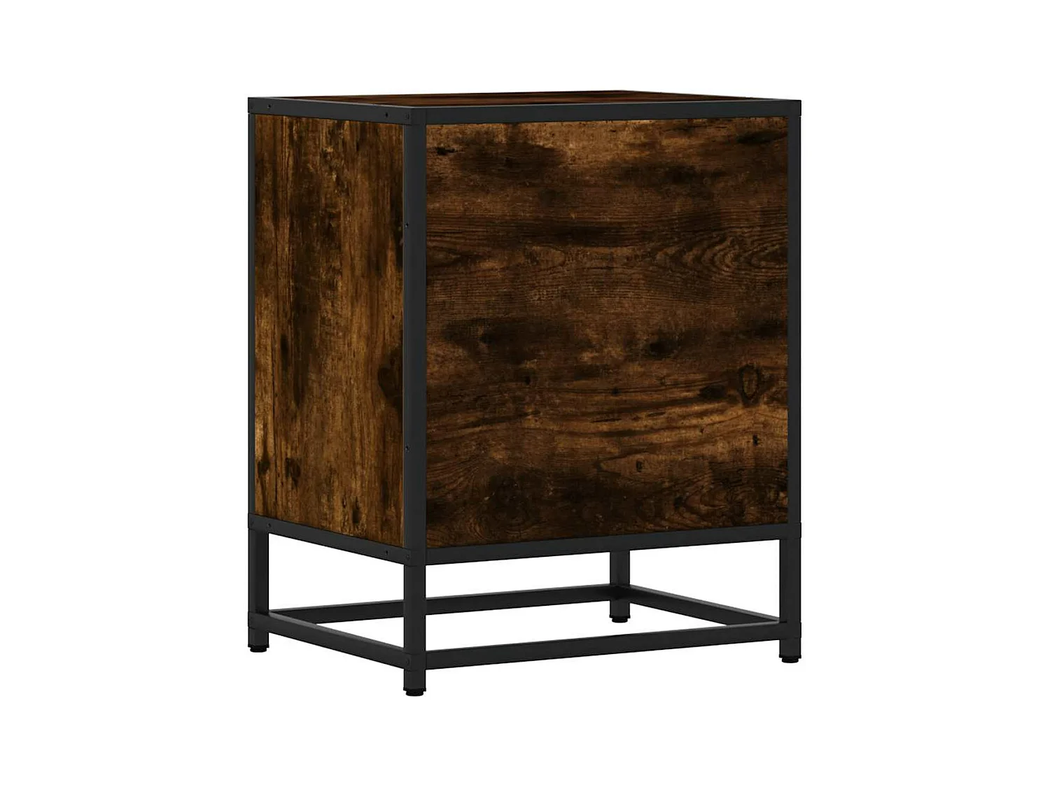 Tables de chevet 2 pcs chêne fumé bois d'ingénierie et métal