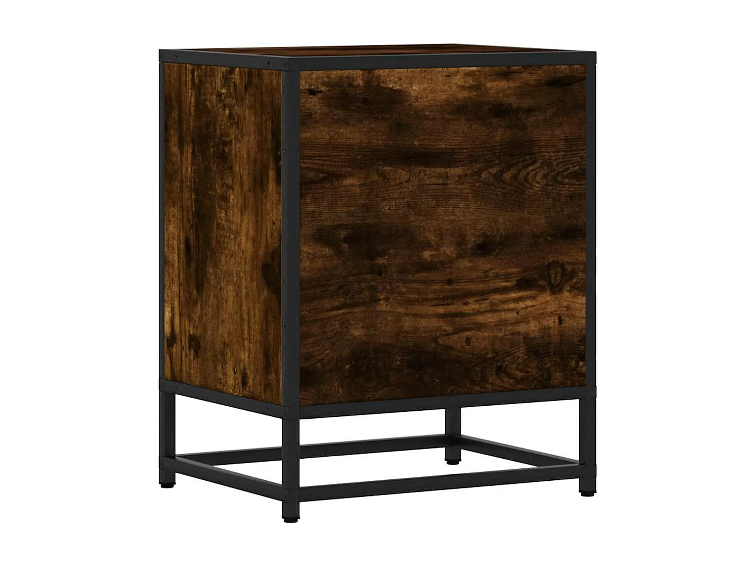 Tables de chevet 2 pcs chêne fumé bois d'ingénierie et métal