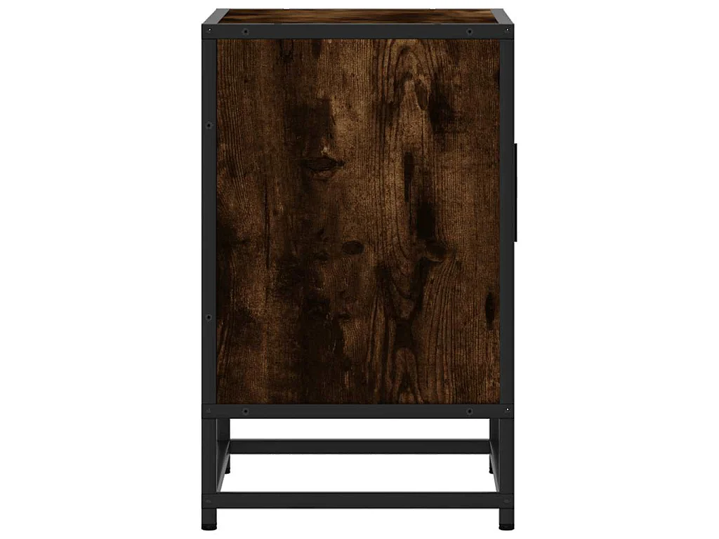 Tables de chevet 2 pcs chêne fumé bois d'ingénierie et métal
