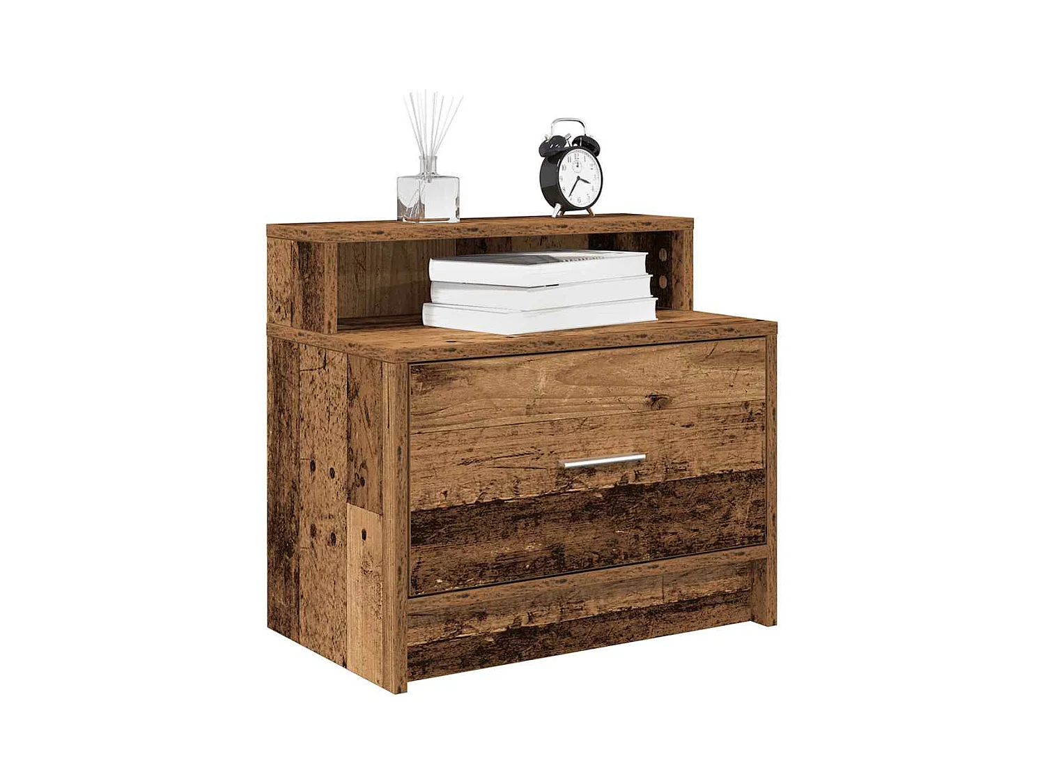 Tables de chevet avec tiroir 2 pcs vieux bois 51x31x47 cm