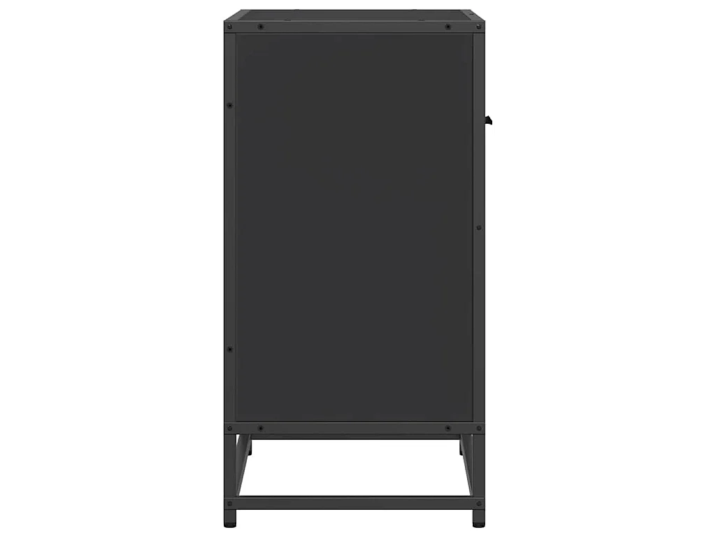 Comodino Nero 60x31x60 cm in Legno Multistrato e Metallo