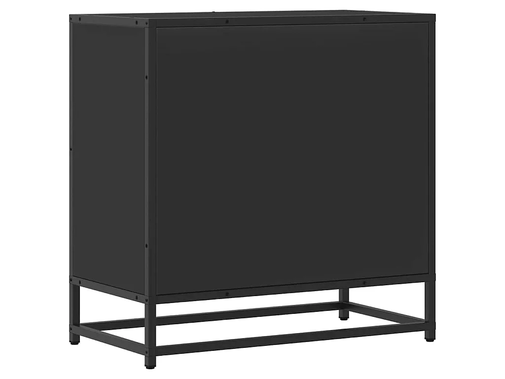 Comodino Nero 60x31x60 cm in Legno Multistrato e Metallo