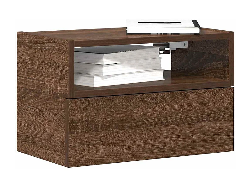 Comodino a Muro Rovere Marrone 45x26x28,5 cm