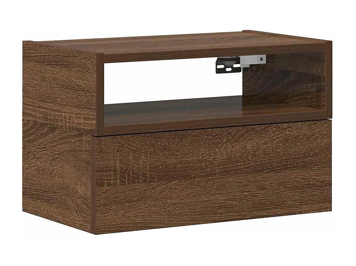 Mesa de cabeceira de parede 45x26x28,5 cm carvalho castanho