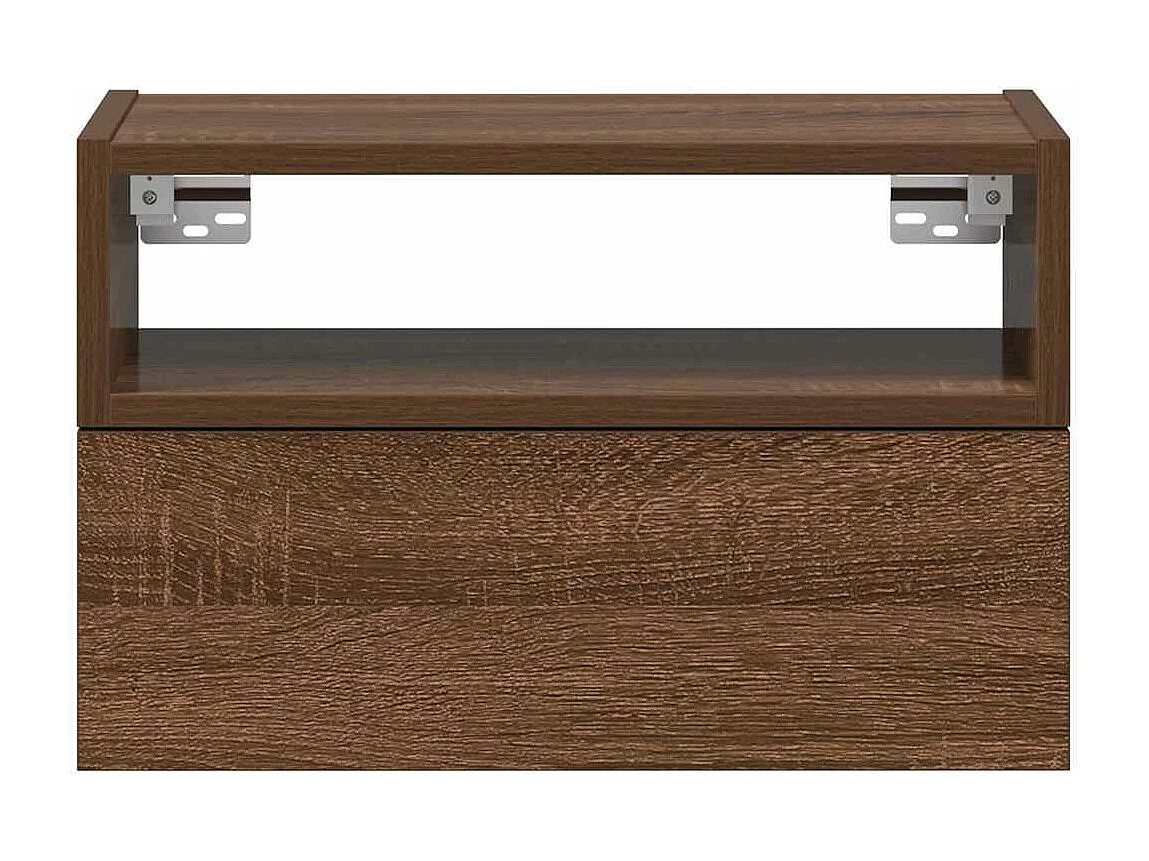 Mesa de cabeceira de parede 45x26x28,5 cm carvalho castanho