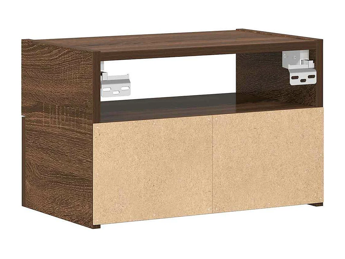 Mesa de cabeceira de parede 45x26x28,5 cm carvalho castanho