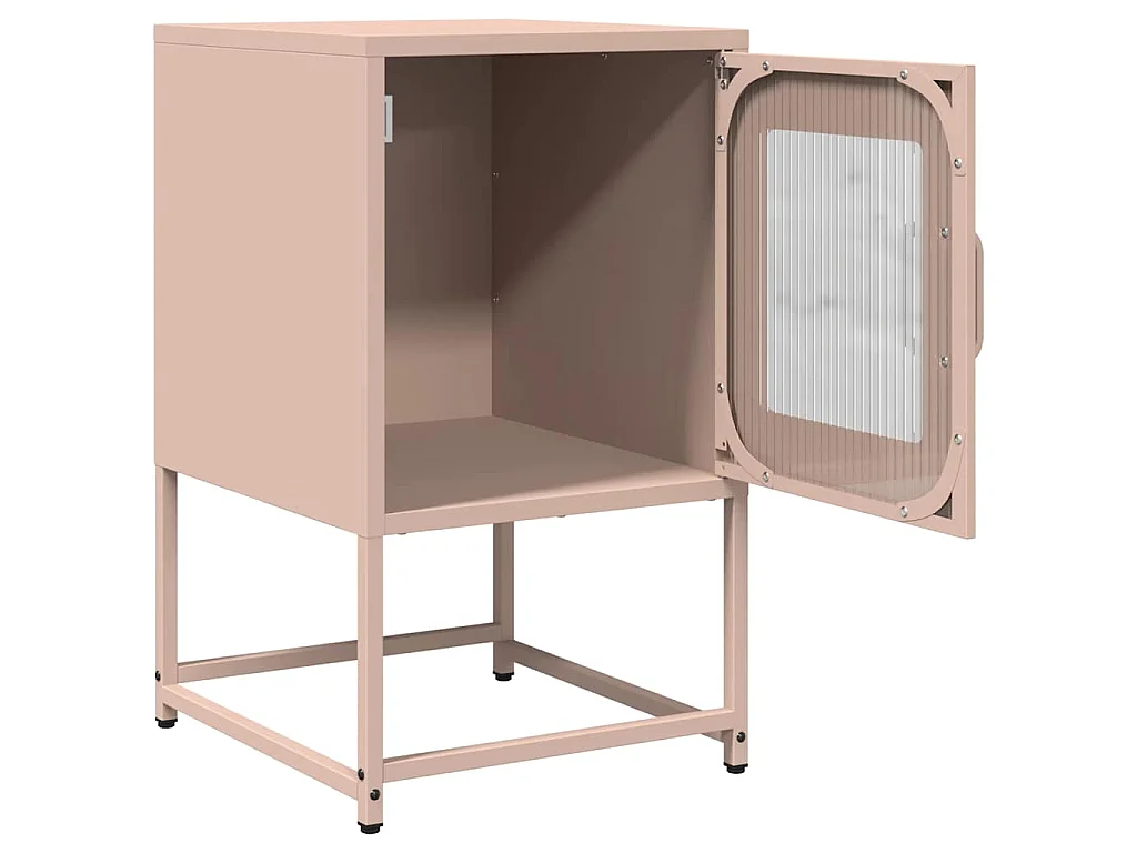 Comodino Rosa 36x39x60,5 cm in Acciaio Laminato a Freddo