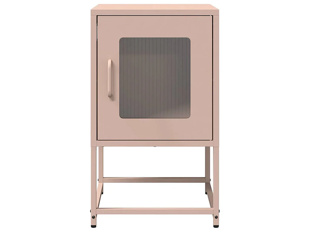 Comodino Rosa 36x39x60,5 cm in Acciaio Laminato a Freddo
