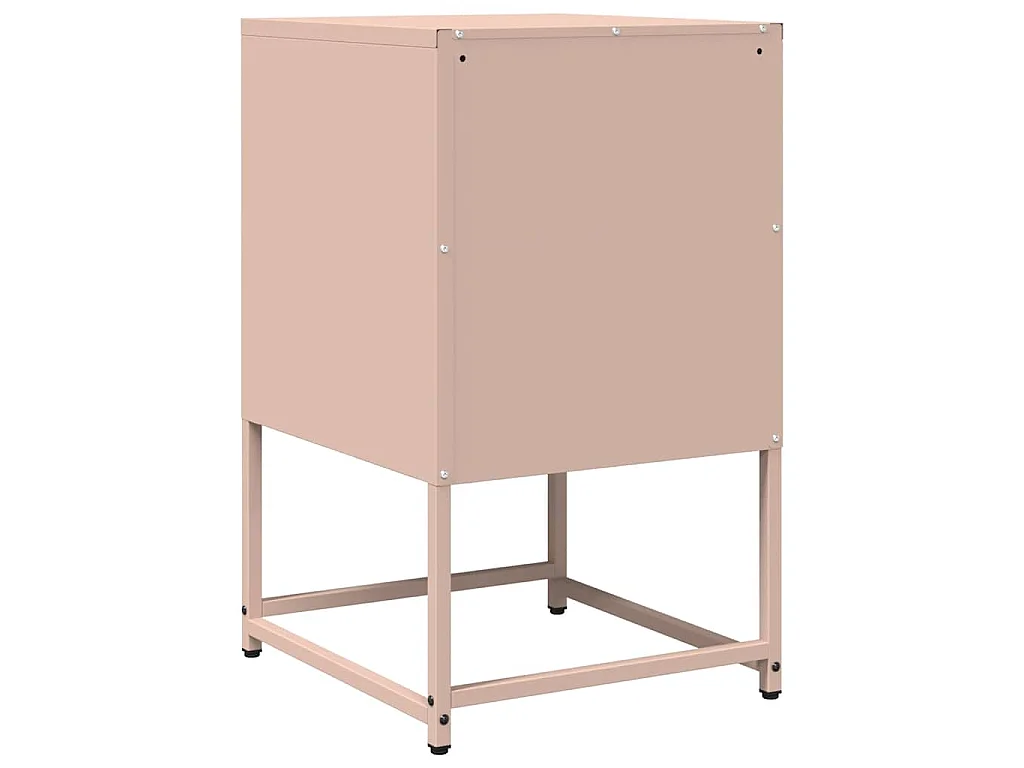 Comodino Rosa 36x39x60,5 cm in Acciaio Laminato a Freddo