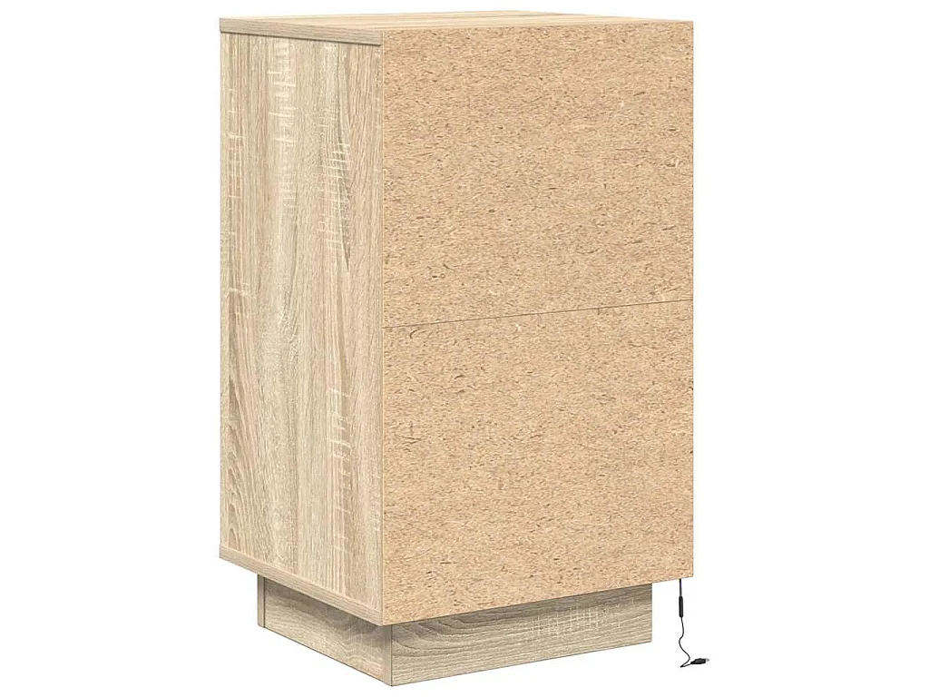 Nachttisch mit LED-Leuchten Sonoma-Eiche 38x34x65 cm