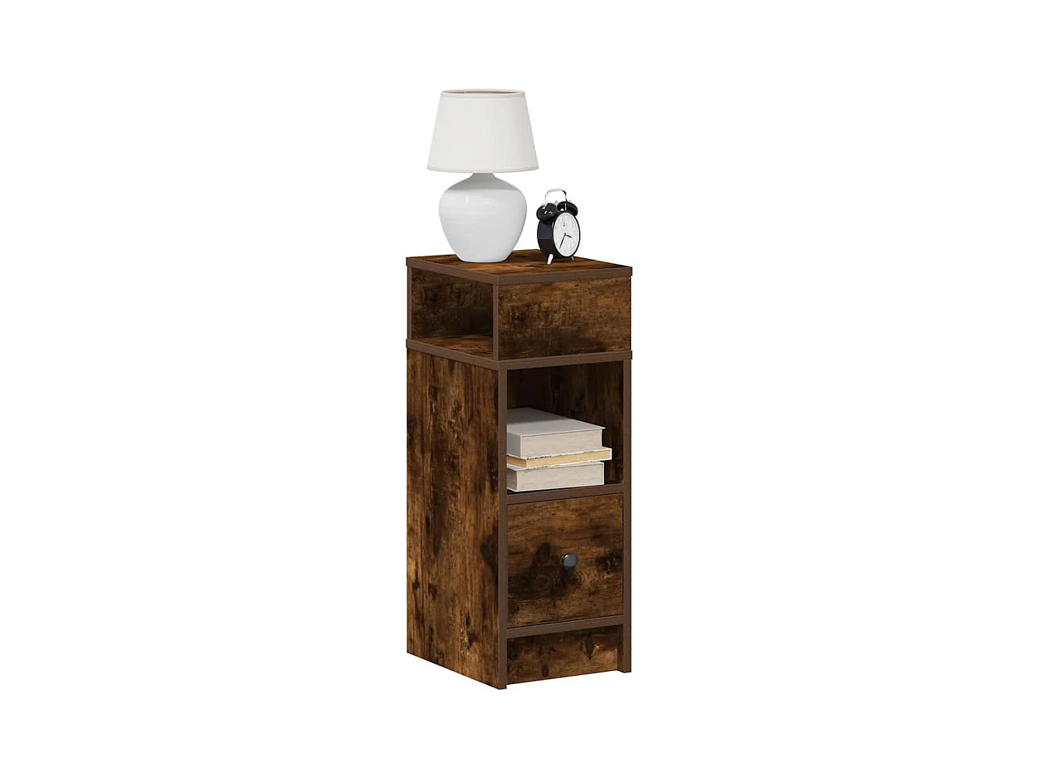 Comodino con Cassetto Rovere Fumo 25x31x66 cm
