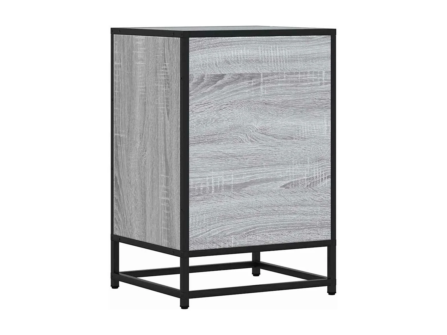 Table de chevet sonoma gris 40x34,5x60 cm bois ingénierie métal