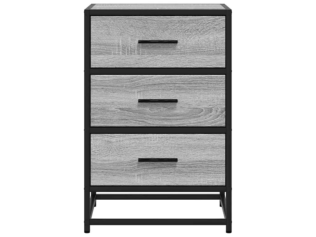Table de chevet sonoma gris 40x34,5x60 cm bois ingénierie métal