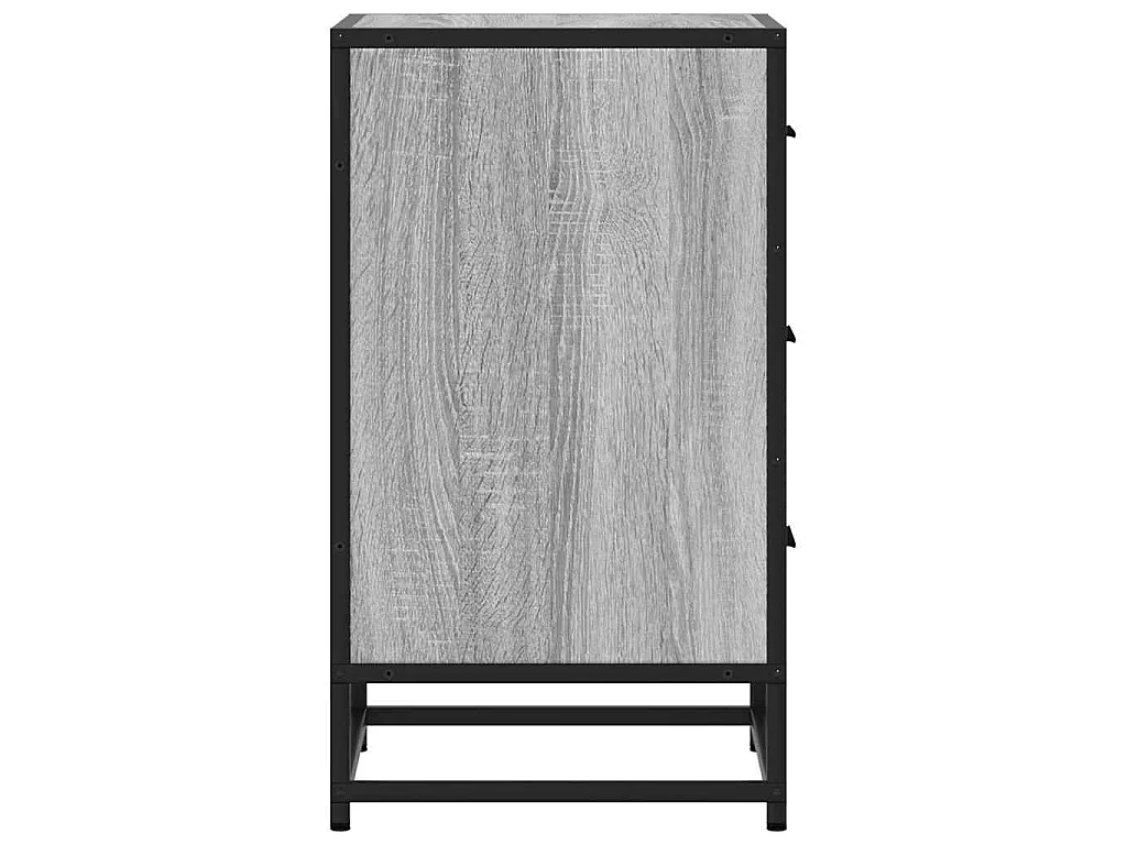 Table de chevet sonoma gris 40x34,5x60 cm bois ingénierie métal