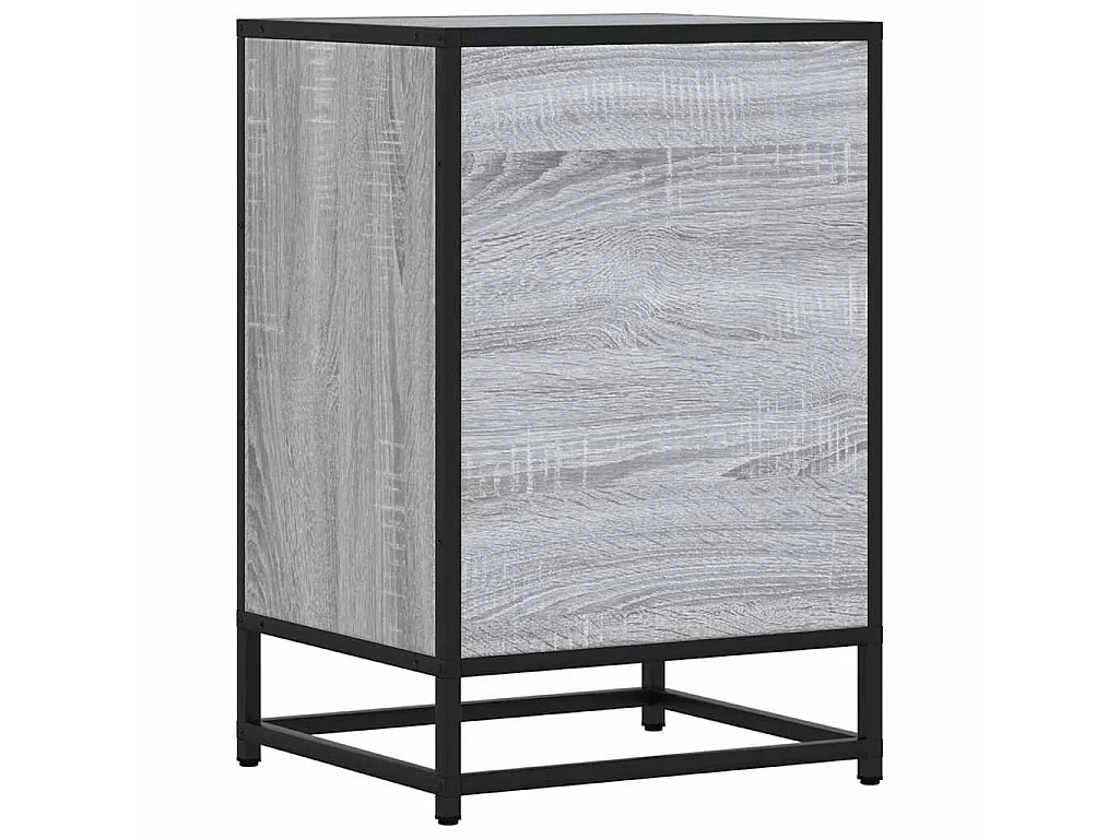 Table de chevet sonoma gris 40x34,5x60 cm bois ingénierie métal