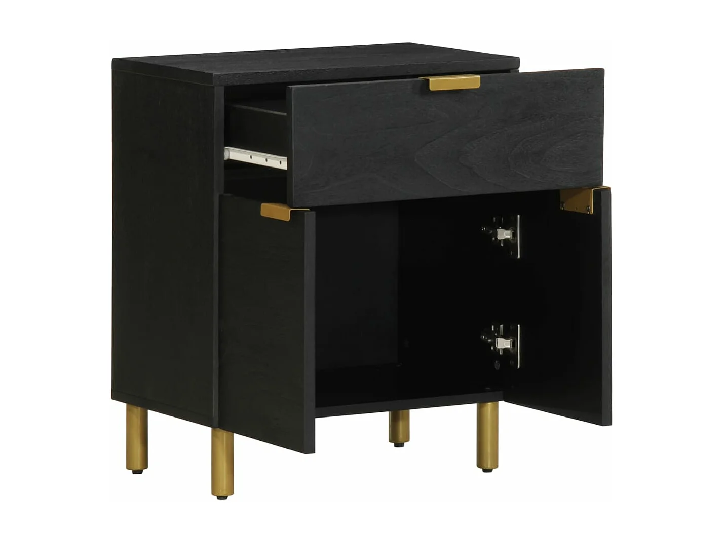 Table de chevet noir 50x33x60 cm bois d'ingénierie