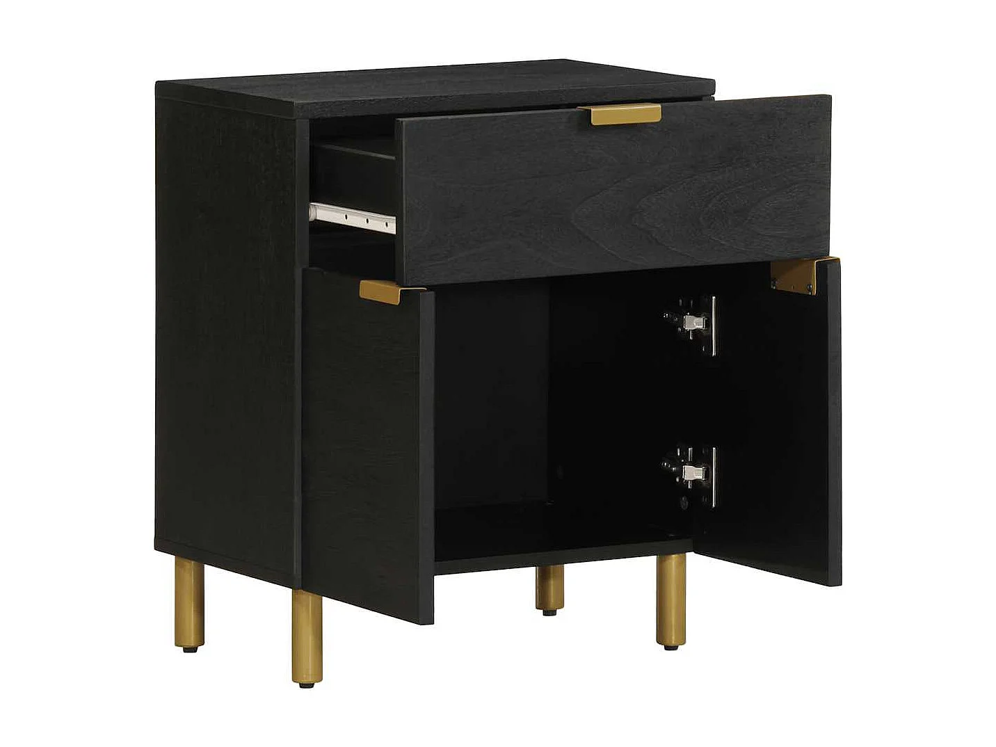 Table de chevet noir 50x33x60 cm bois d'ingénierie