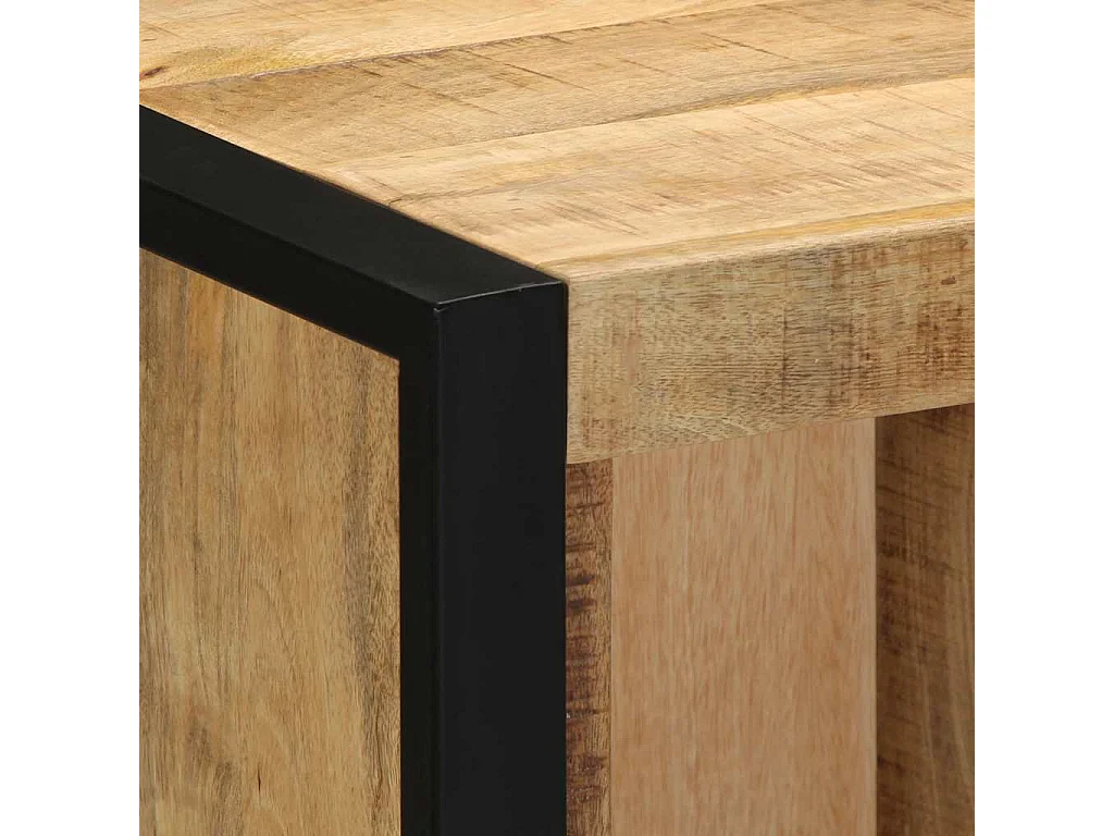 Tables de chevet 2 pcs 40x35x40 cm bois de manguier massif brut