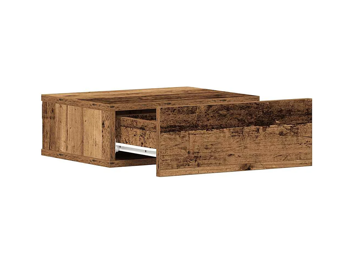 Table de chevet flottante vieux bois bois d'ingénierie