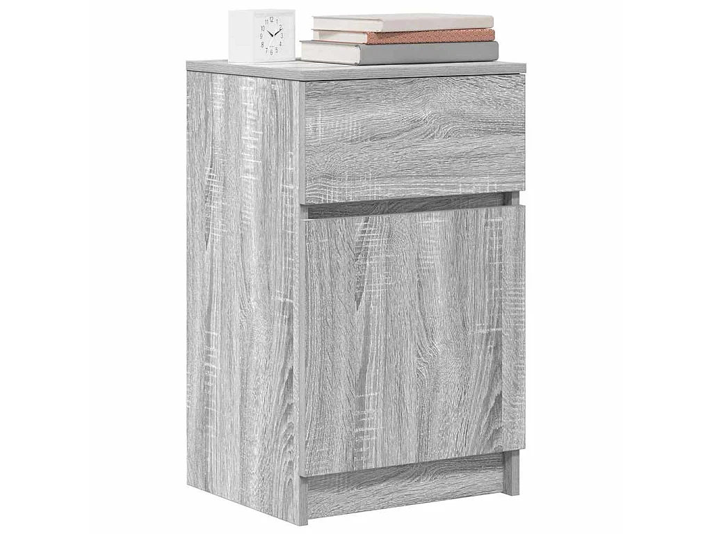 Nachtkastjes 2 st 39x35x65 cm bewerkt hout grijs sonoma eiken