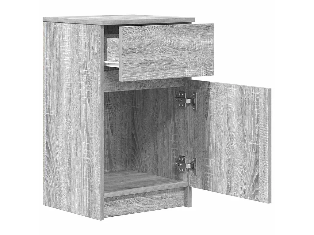 Nachtkastjes 2 st 39x35x65 cm bewerkt hout grijs sonoma eiken