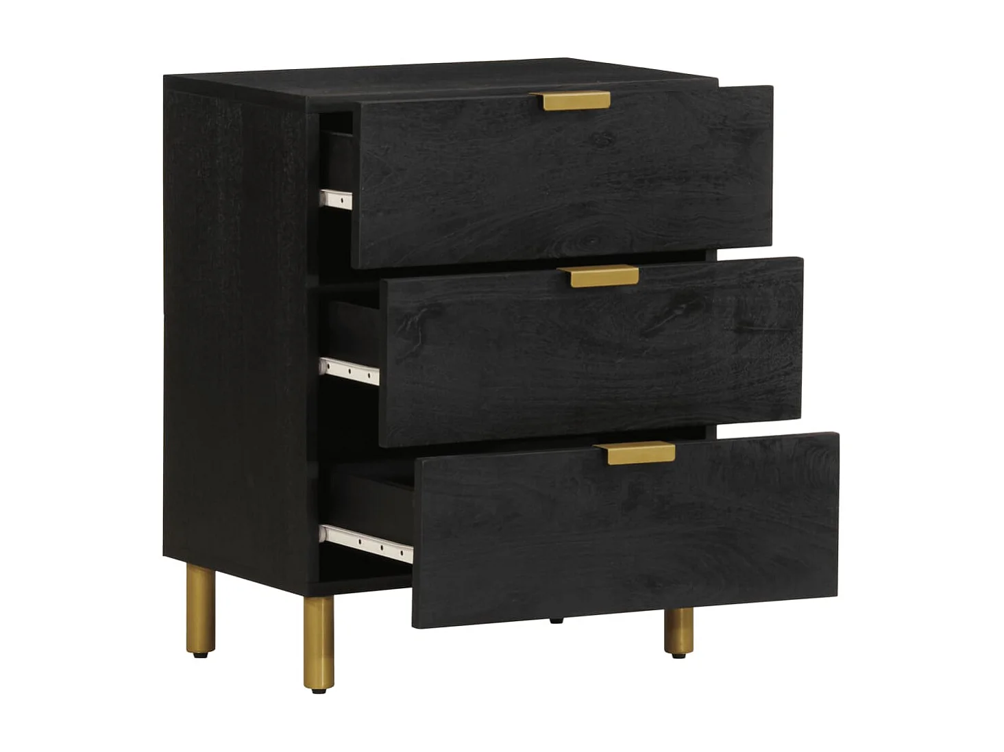 Table de chevet noir 50x33x62 cm bois d'ingénierie