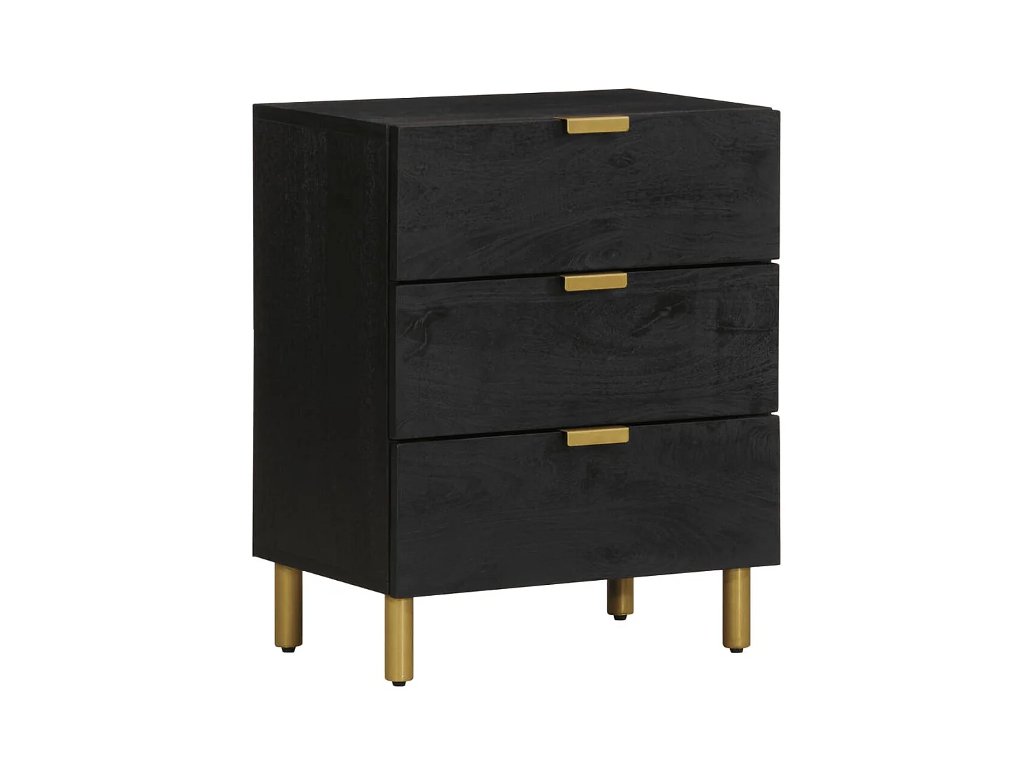 Table de chevet noir 50x33x62 cm bois d'ingénierie