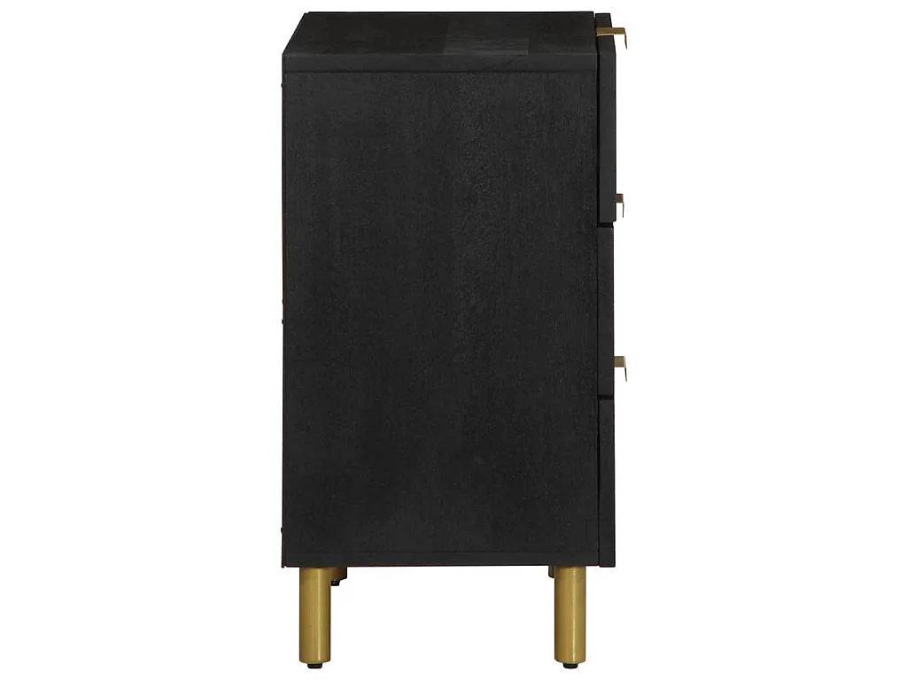 Table de chevet noir 50x33x62 cm bois d'ingénierie
