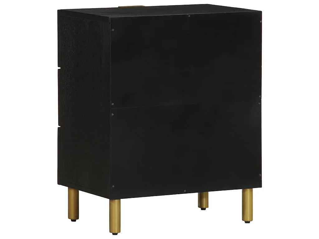 Table de chevet noir 50x33x62 cm bois d'ingénierie
