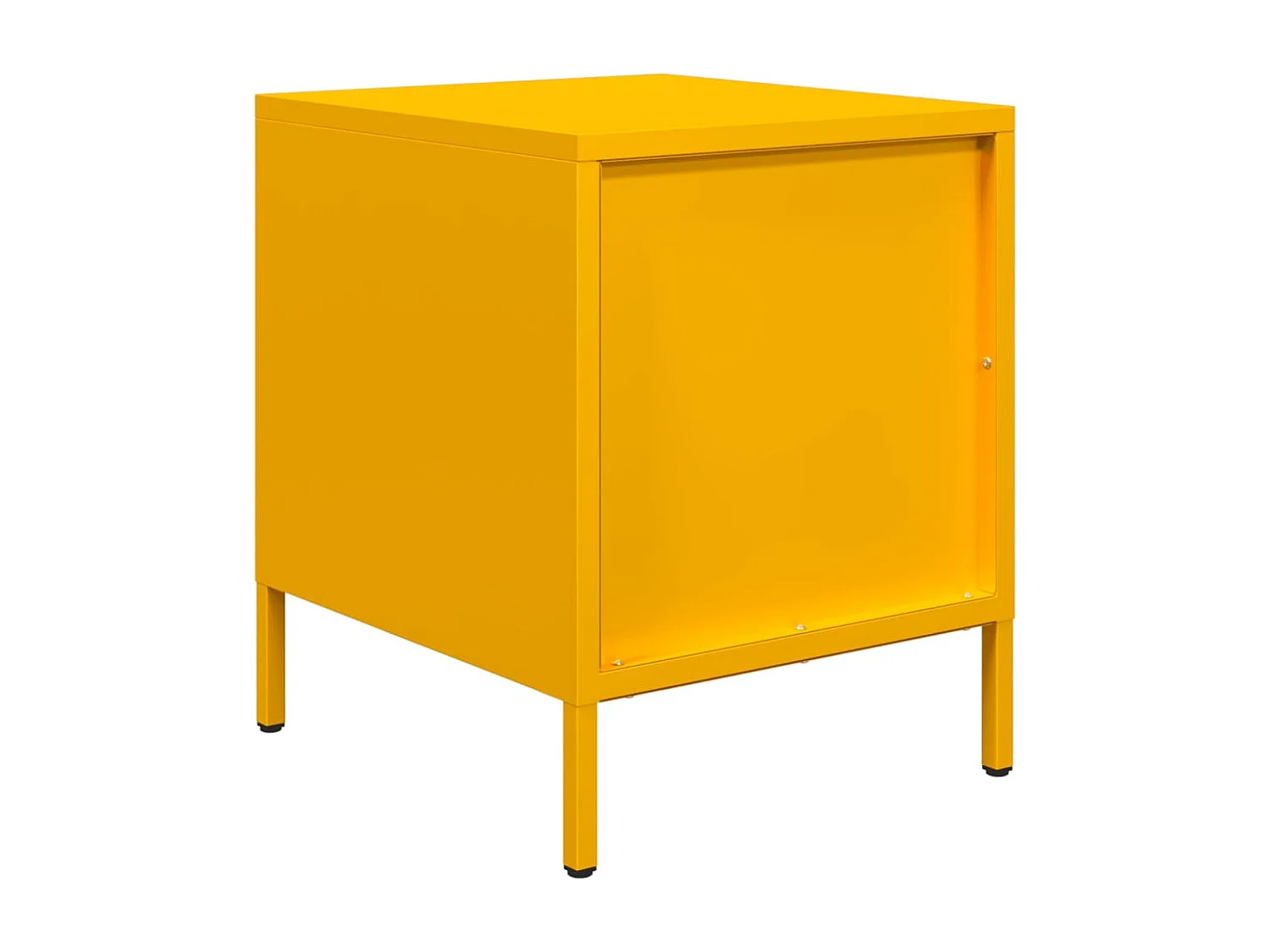 Table de chevet jaune moutarde 35x39x43,5 cm acier