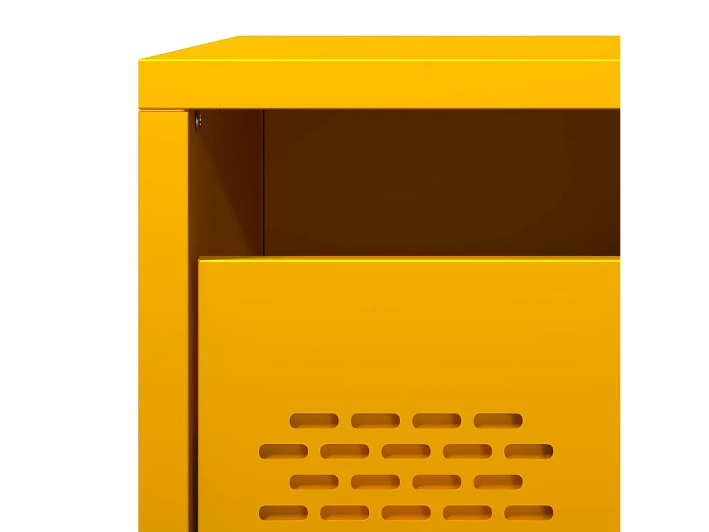 Table de chevet jaune moutarde 35x39x43,5 cm acier