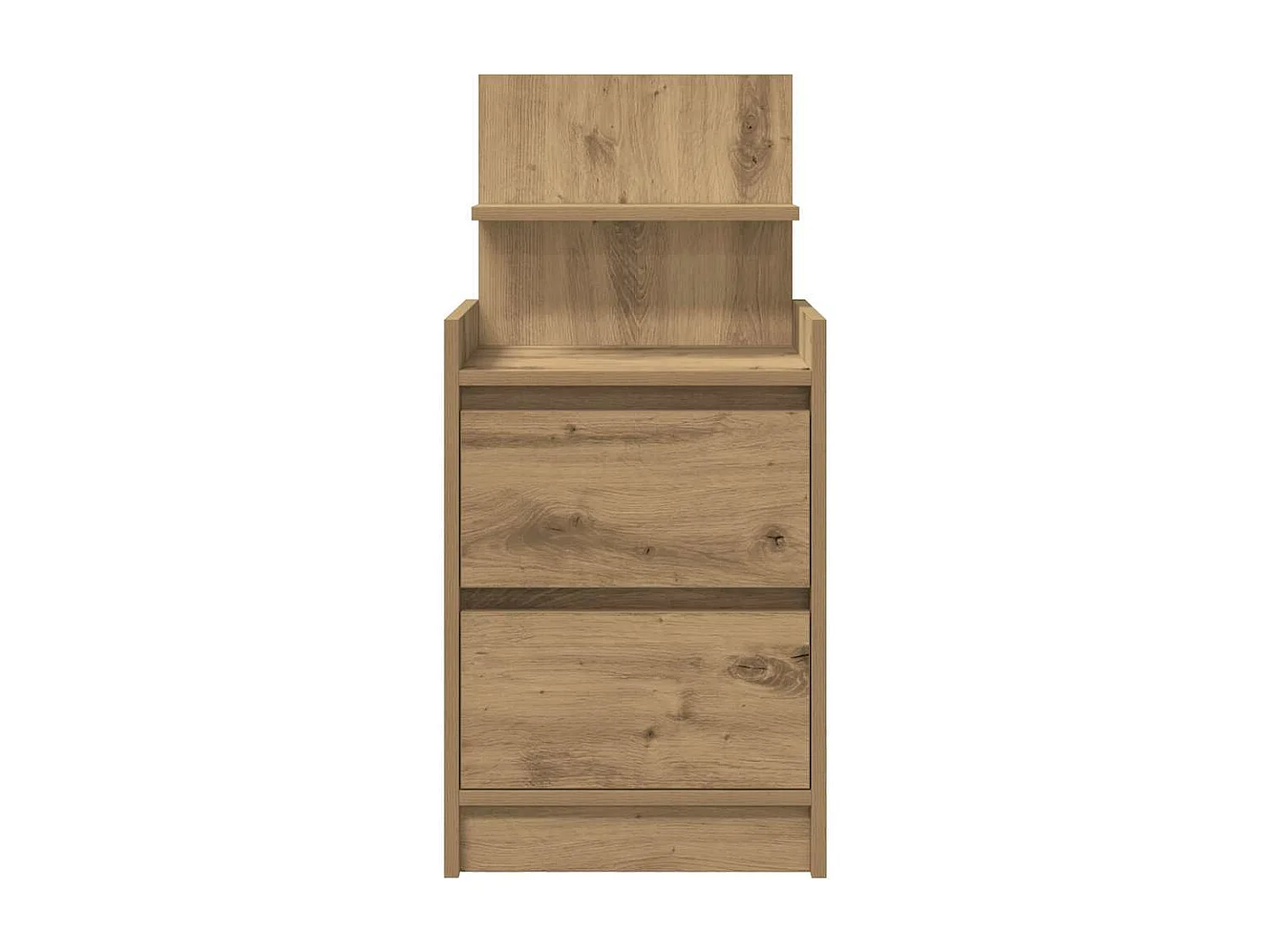 Table de chevet avec 2 tiroirs chêne artisanal 38x34x80 cm