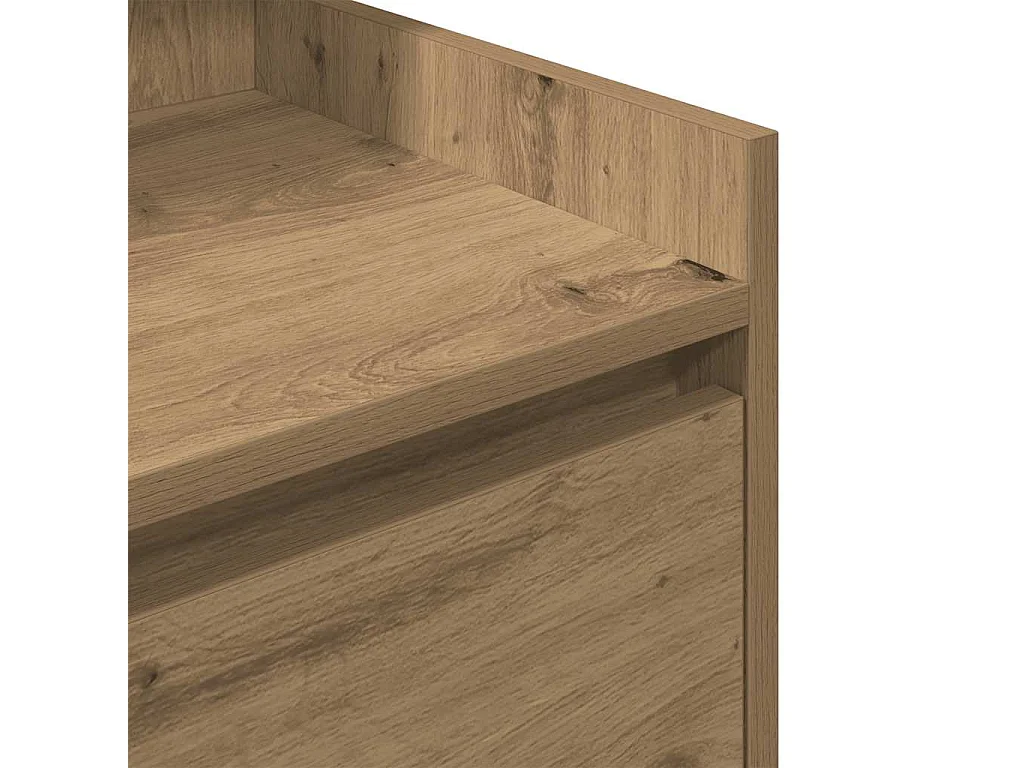Table de chevet avec 2 tiroirs chêne artisanal 38x34x80 cm