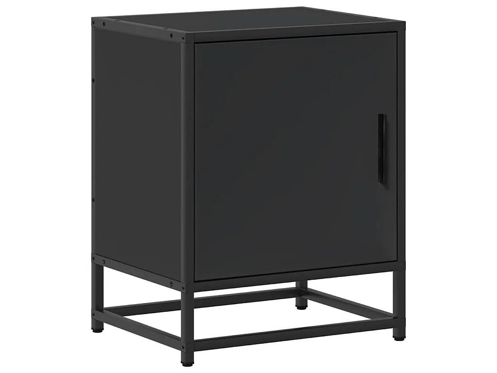 Table de chevet noir 40x31x50 cm bois d'ingénierie et métal