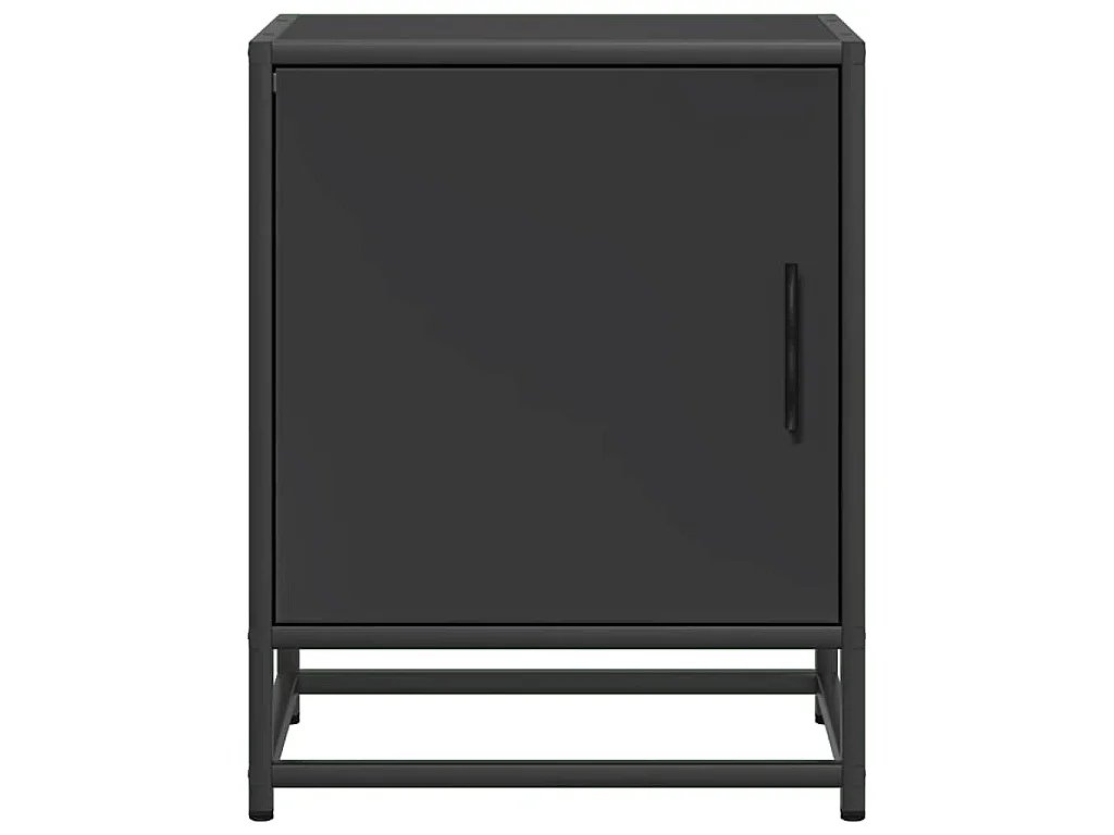 Table de chevet noir 40x31x50 cm bois d'ingénierie et métal