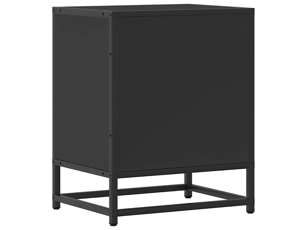 Table de chevet noir 40x31x50 cm bois d'ingénierie et métal