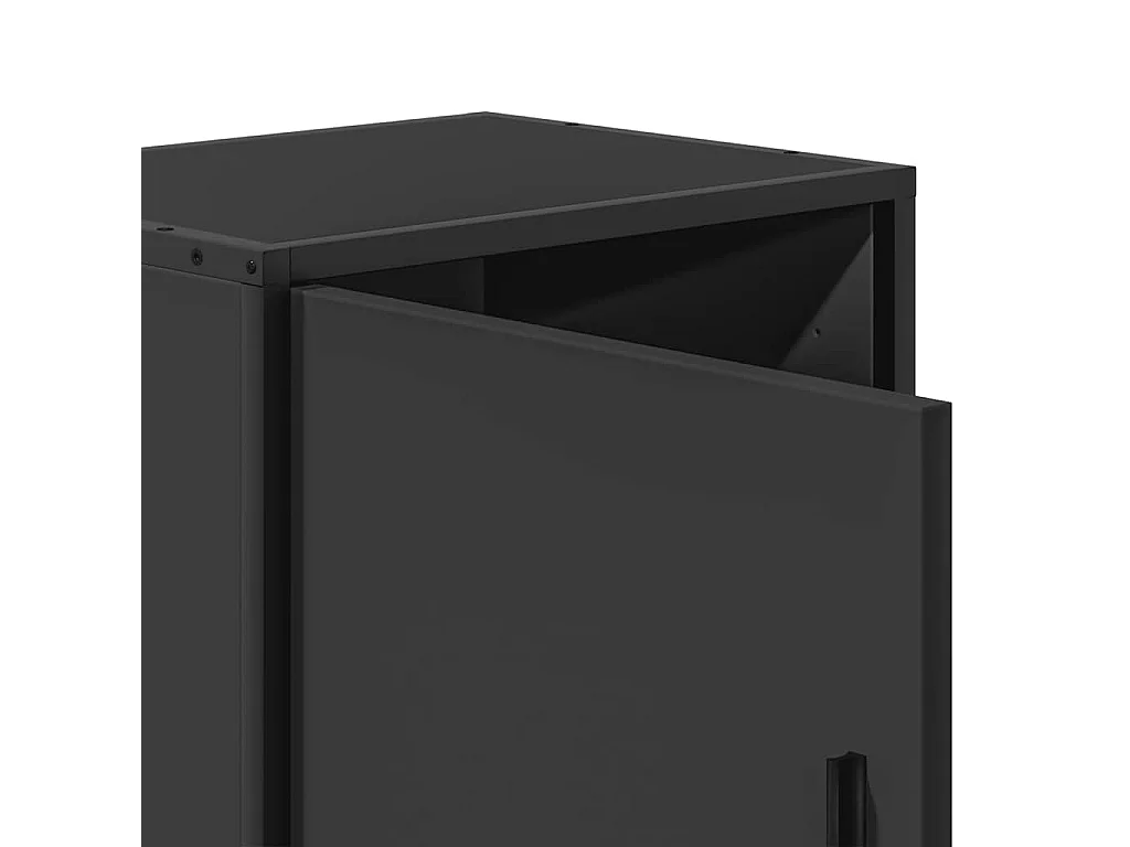 Table de chevet noir 40x31x50 cm bois d'ingénierie et métal