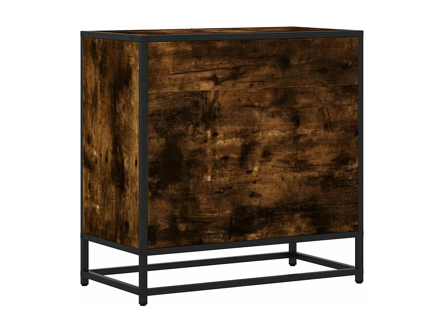 Table de chevet chêne fumé 60x31x60 cm bois ingénierie et métal