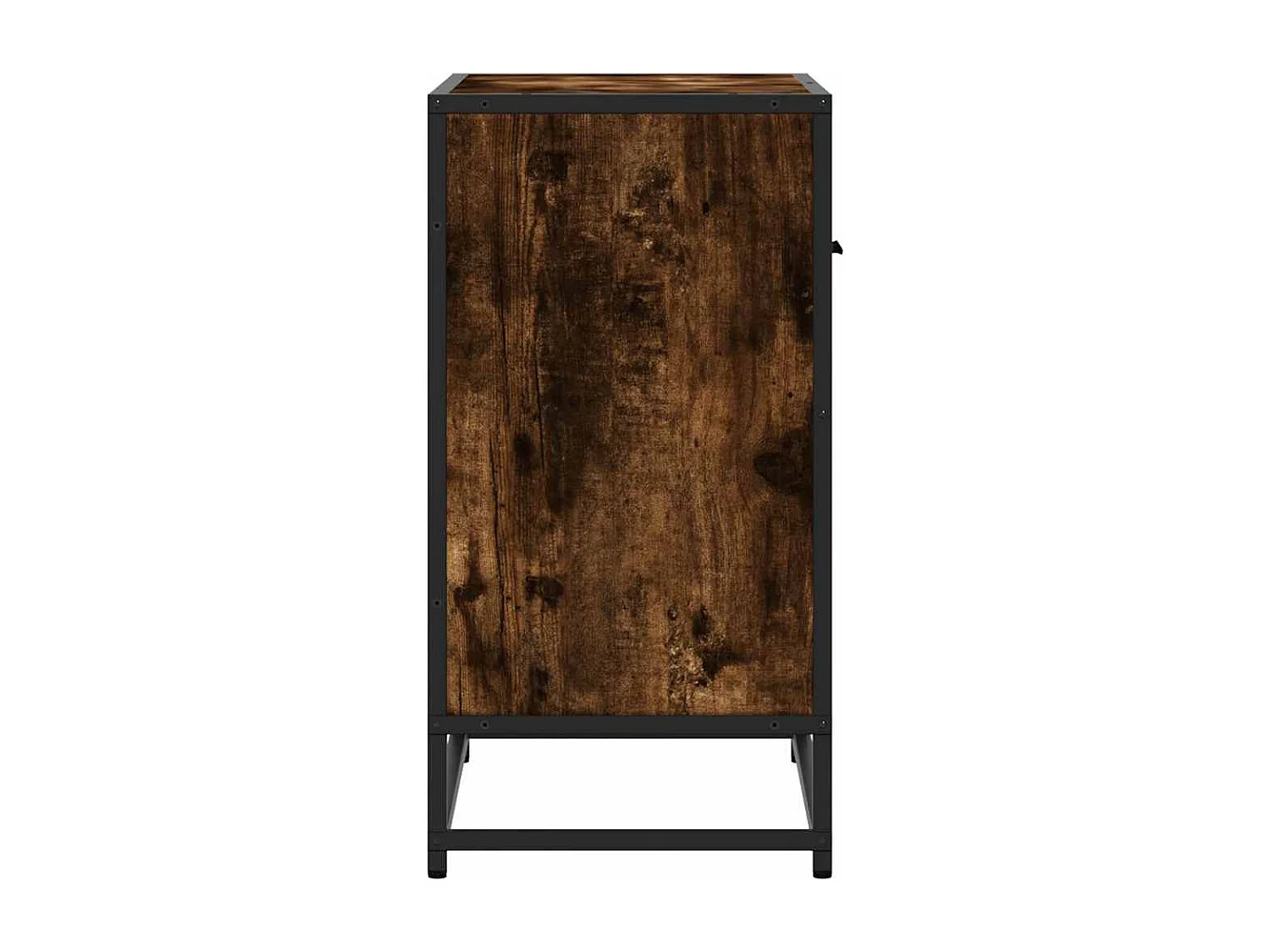 Table de chevet chêne fumé 60x31x60 cm bois ingénierie et métal