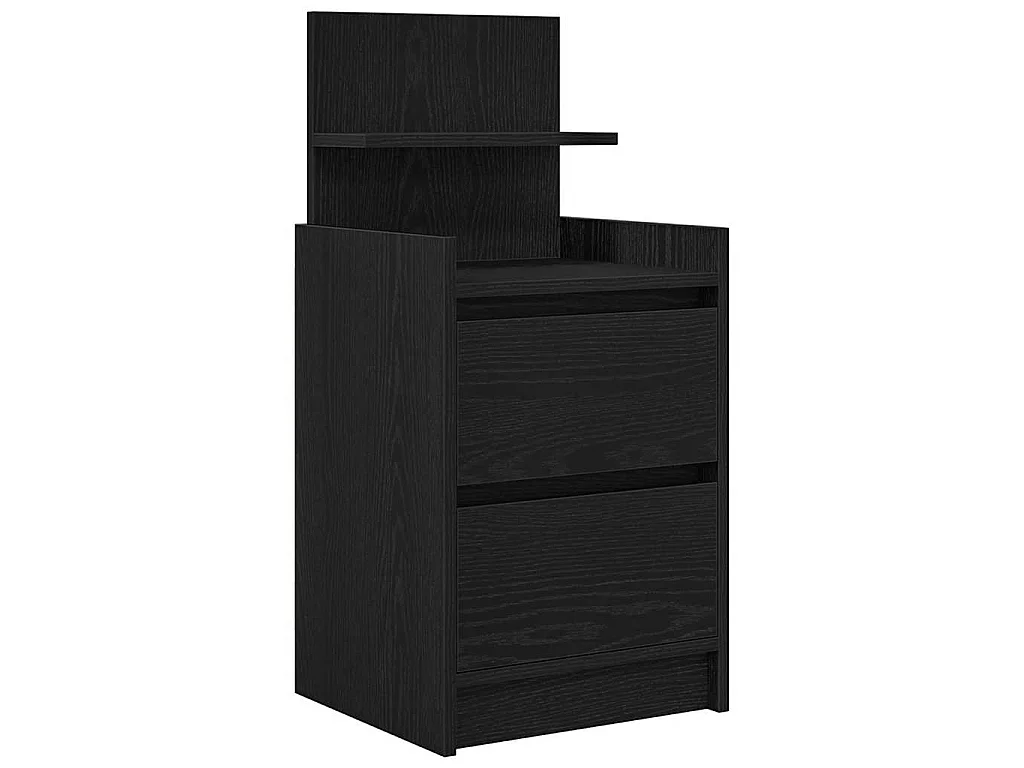 Nachttisch mit 2 Schubladen Schwarz 38x34x80 cm