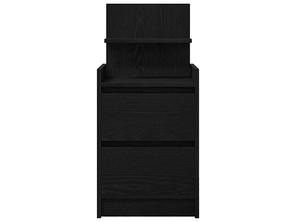 Nachttisch mit 2 Schubladen Schwarz 38x34x80 cm