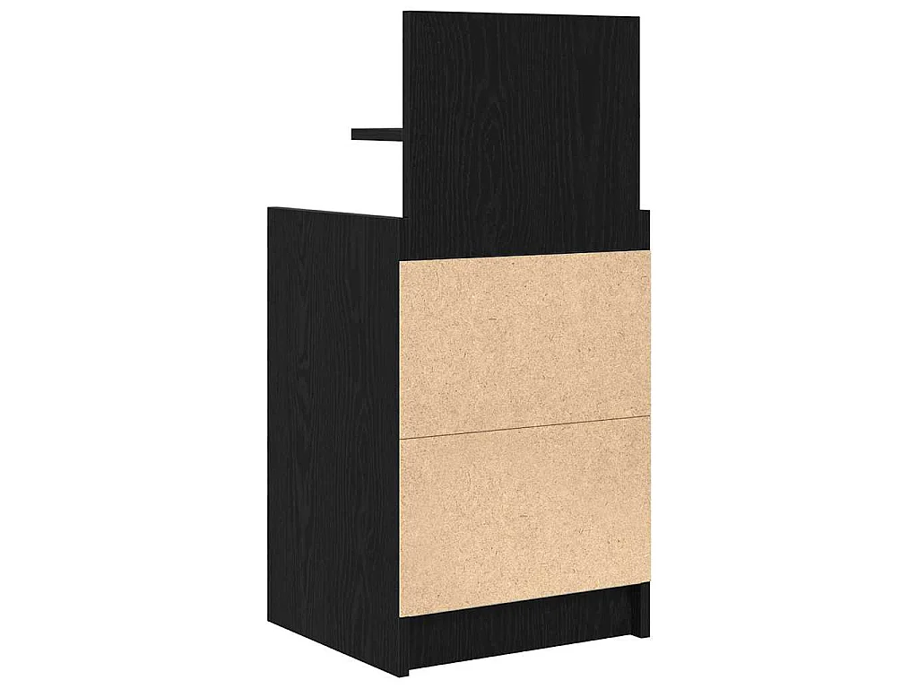 Nachttisch mit 2 Schubladen Schwarz 38x34x80 cm