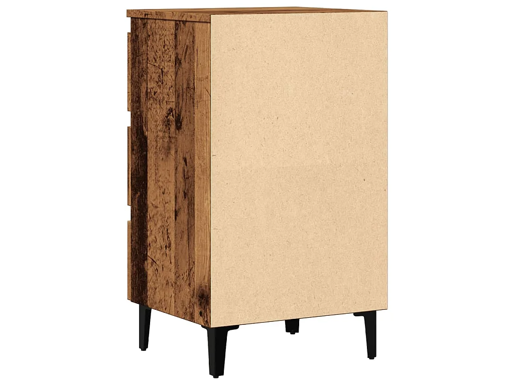 Comodino con Gambe in Metallo Legno Antico 40x35x69 cm