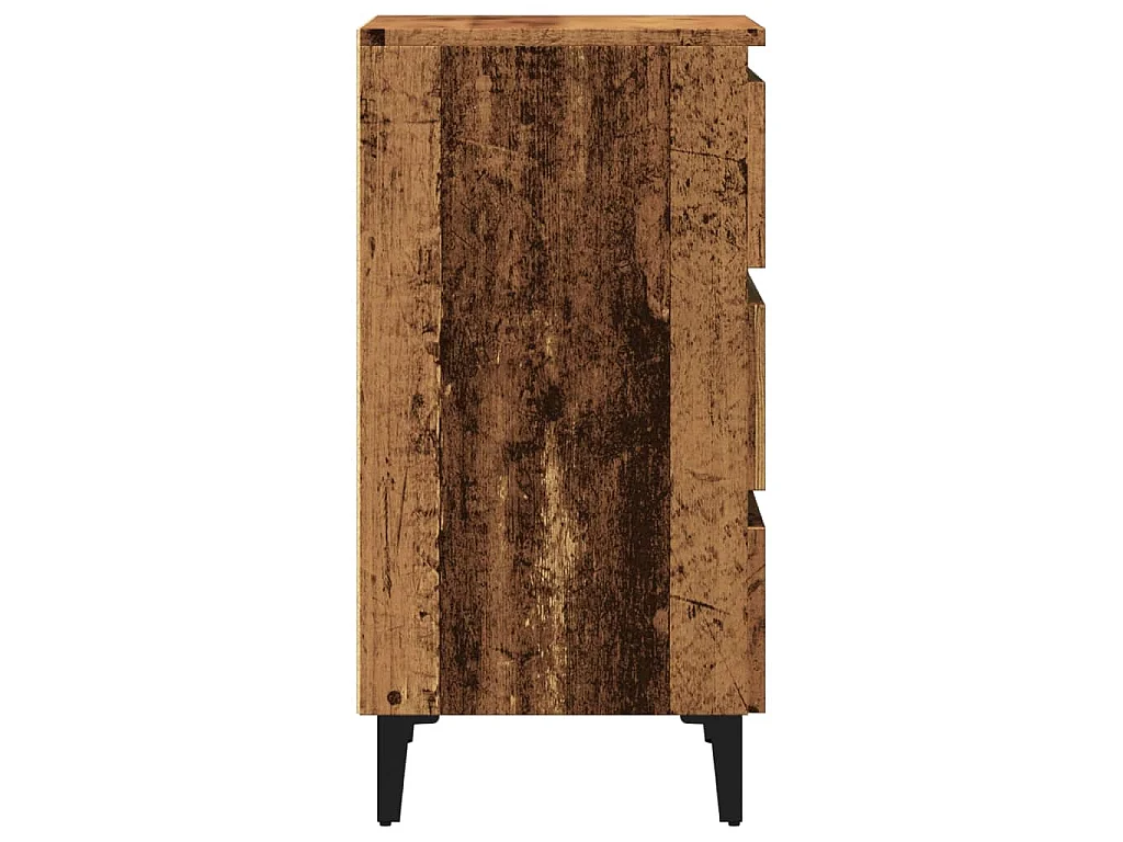 Comodino con Gambe in Metallo Legno Antico 40x35x69 cm