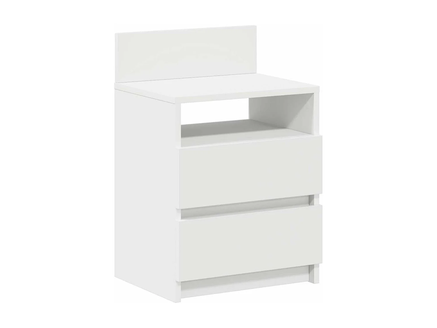 Table de chevet avec 2 tiroirs blanc 40x33x60 cm