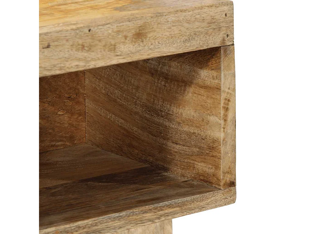 Table de chevet 50x27x50 cm bois massif de manguier brut