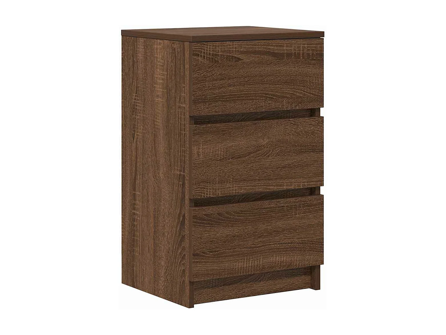 Table de chevet avec 3 tiroirs chêne marron 39x35x65 cm