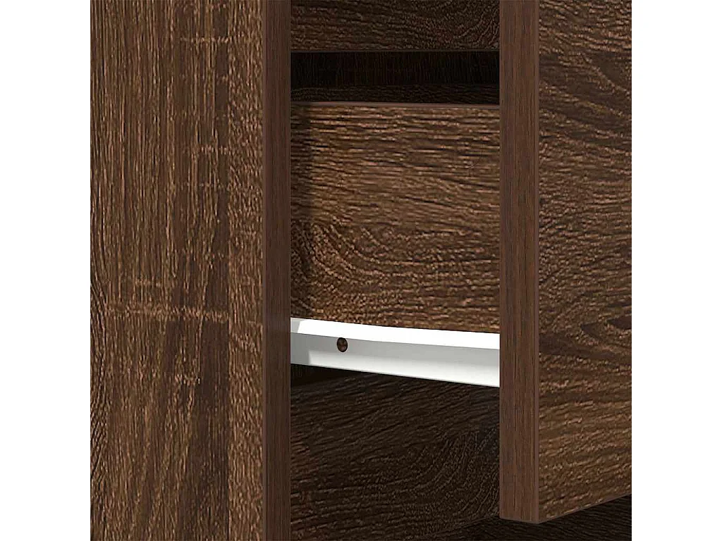 Table de chevet avec 3 tiroirs chêne marron 39x35x65 cm