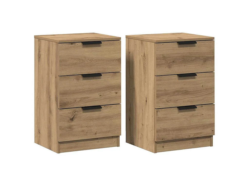 Tables de chevet 2 pcs chêne artisanal bois d'ingénierie