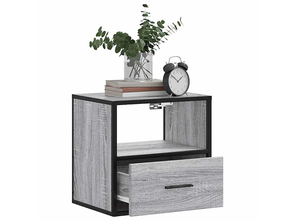 Wand-Nachttische 2 Stk. Grau Sonoma 40x31x39,5 cm